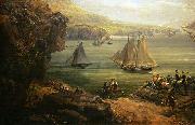 Louis-Philippe Crepin Fight of the Poursuivante against the British ship Hercules oil on canvas